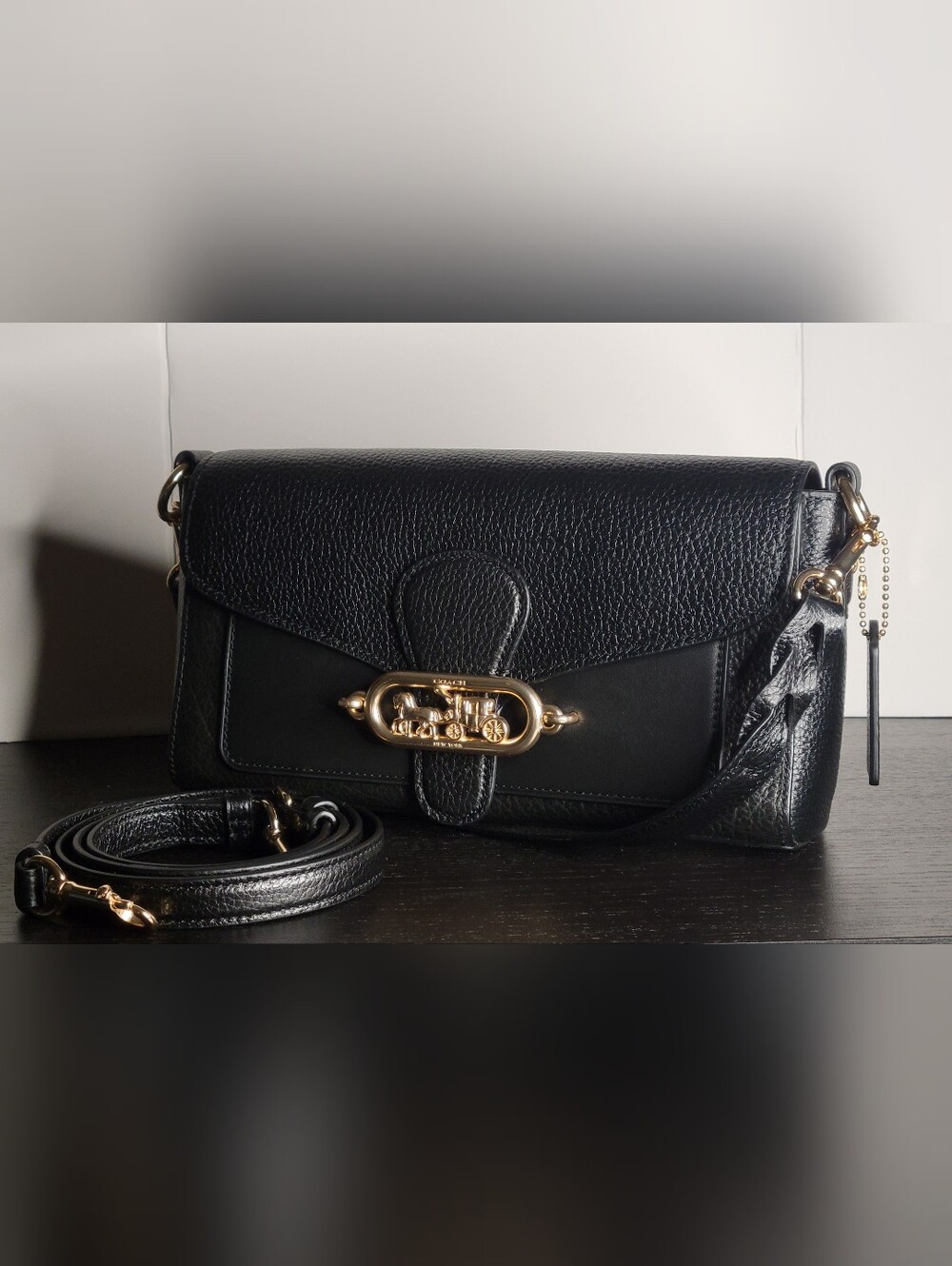 NWT Coach Jade Black Leather Shoulder Crossbody Bag F91105